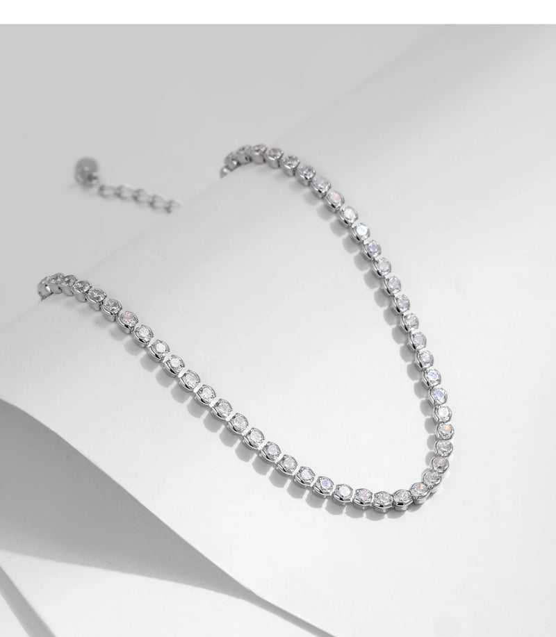 Sterling Silver Round Cubic Zirconia Tennis Bracelet for Women