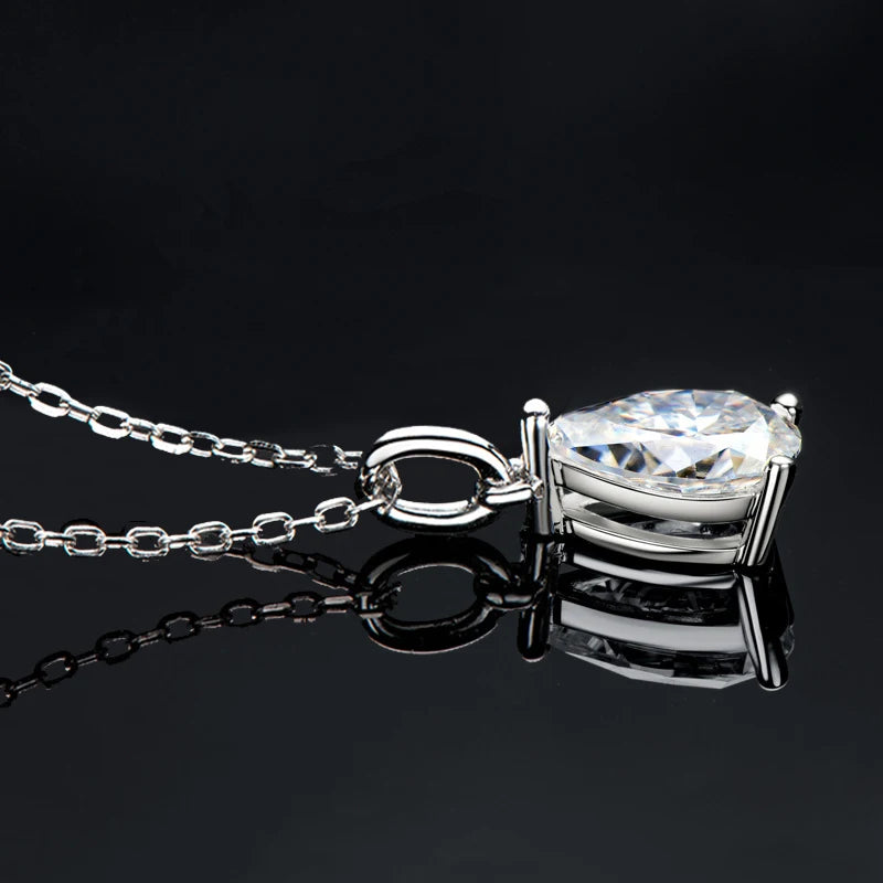 925 Silver Brilliant Moissanite Pendant Necklace for Women