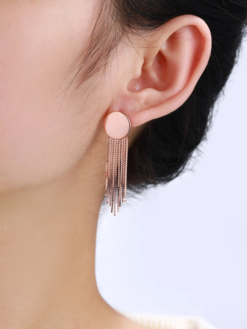 Sterling Silver Tassel Earrings, Bohemian Style for Women