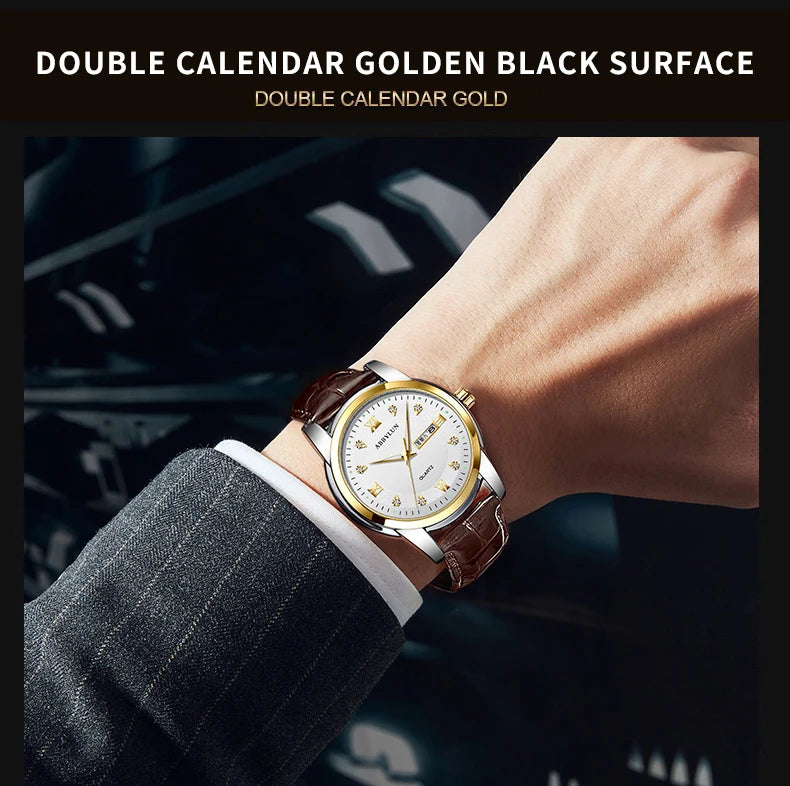 Stainless Steel Ultra Thin Quartz Watch for Men