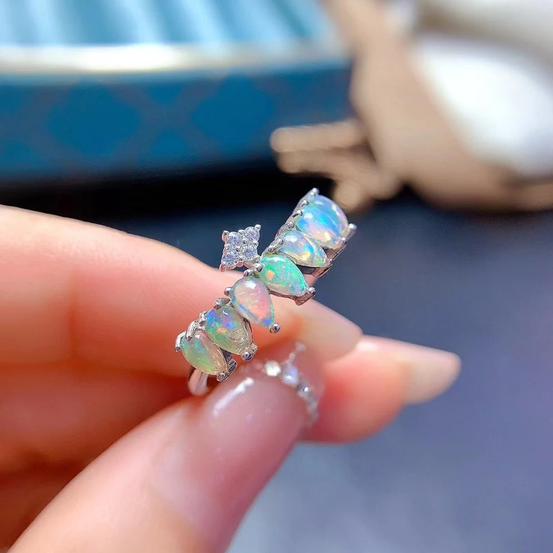 925 Sterling Silver Opal Ring for Women