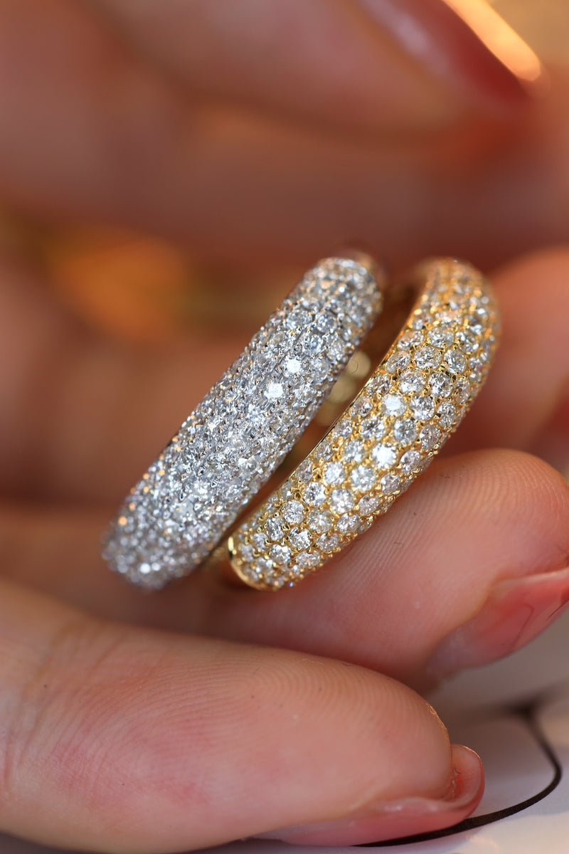 18K Yellow Gold Diamond Row Wedding Band for Women