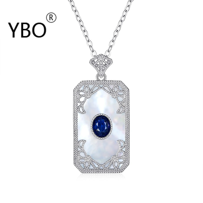 925 Sterling Silver Natural Sapphire Pendant Necklace for Women sagt das Model.