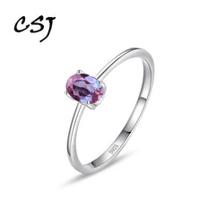 Sterling Silver Alexandrite Ring for Women