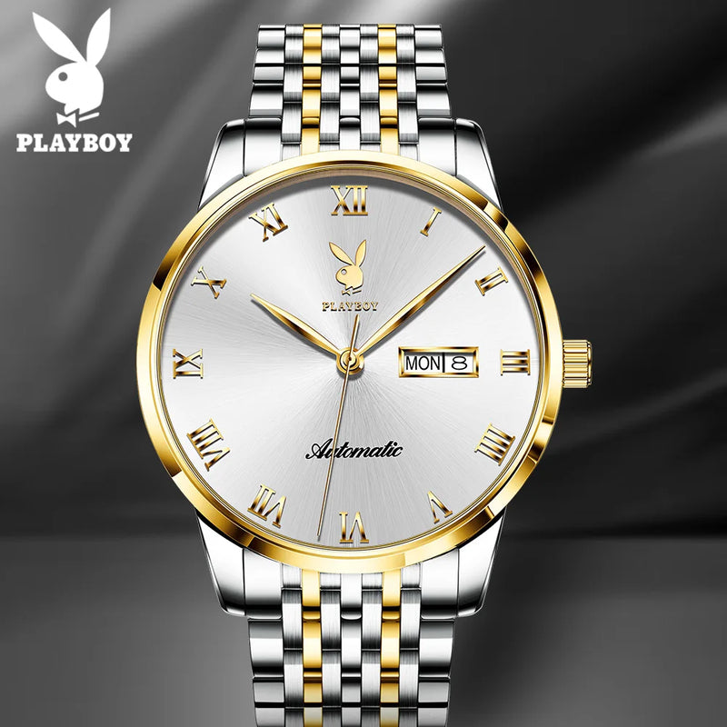 Stainless Steel Waterproof Automatic Mechanical Watch for Men