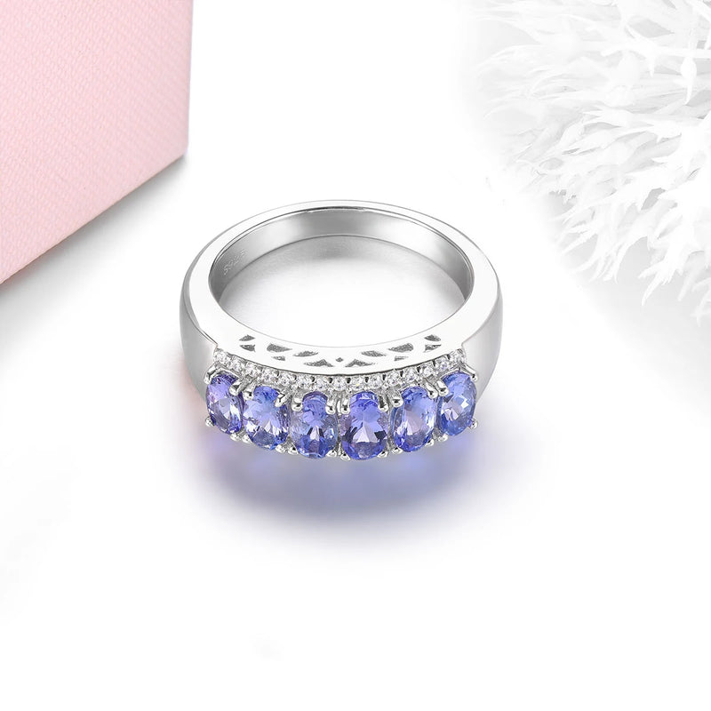 Silver Women's Ring 1.60 ctw Tanzanite Romantic Style