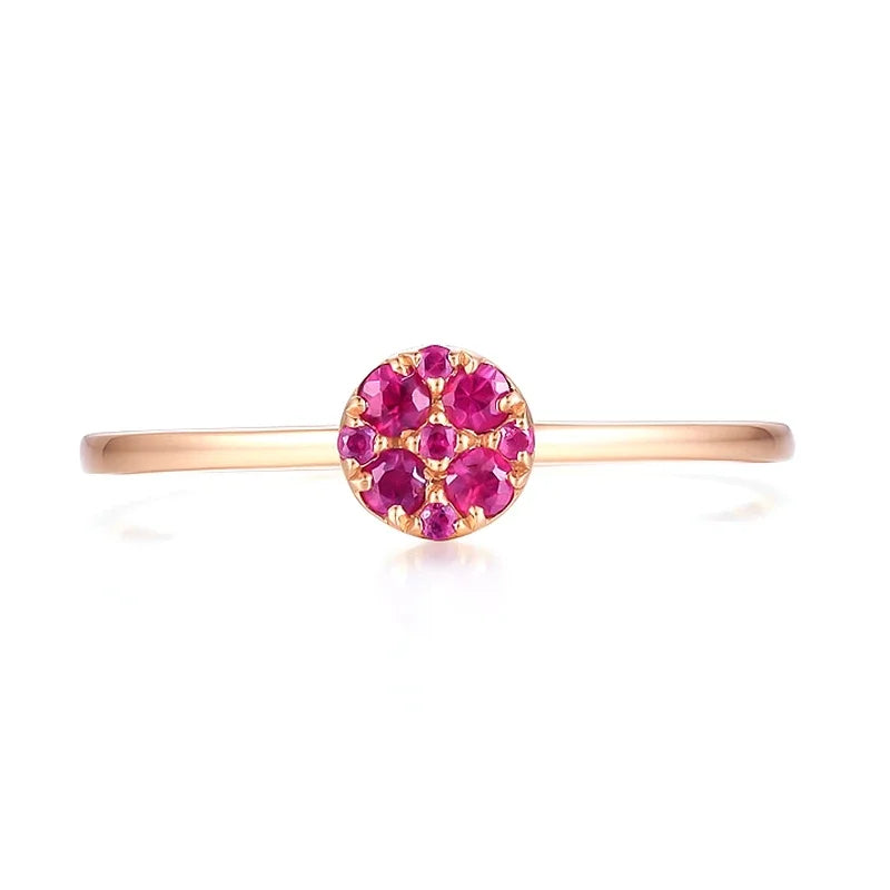 14k Rose Gold Natural Ruby Ring for Women