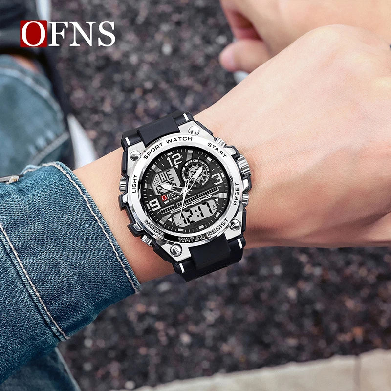 Stainless Steel Quartz Chronograph Watch with Date and Alarm for Men