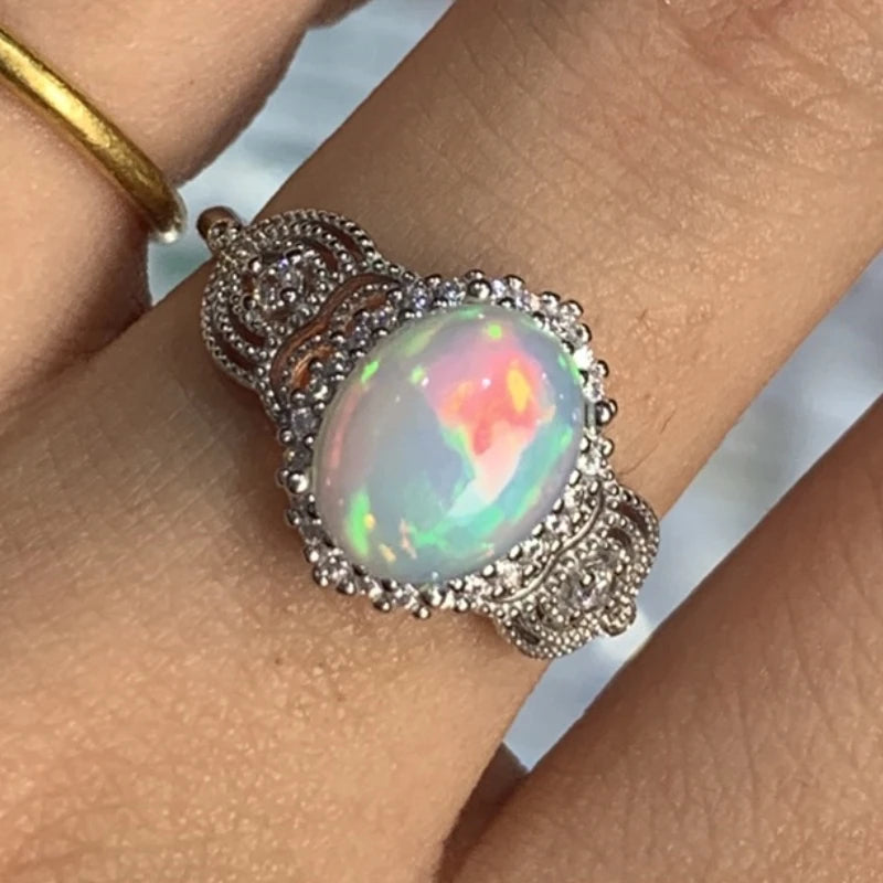 Silver 925 Opal Ring for Women