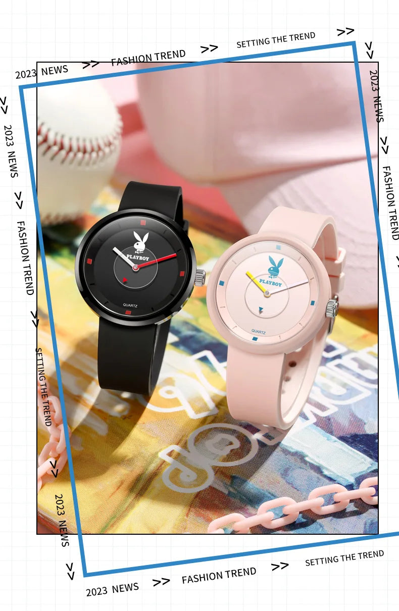 Silicone Silicone Strap Quartz Watch for Women