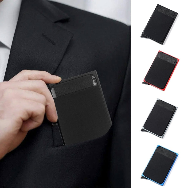 RFID Smart Wallet, Metal, Pop Up, Minimalist, for Men & Women