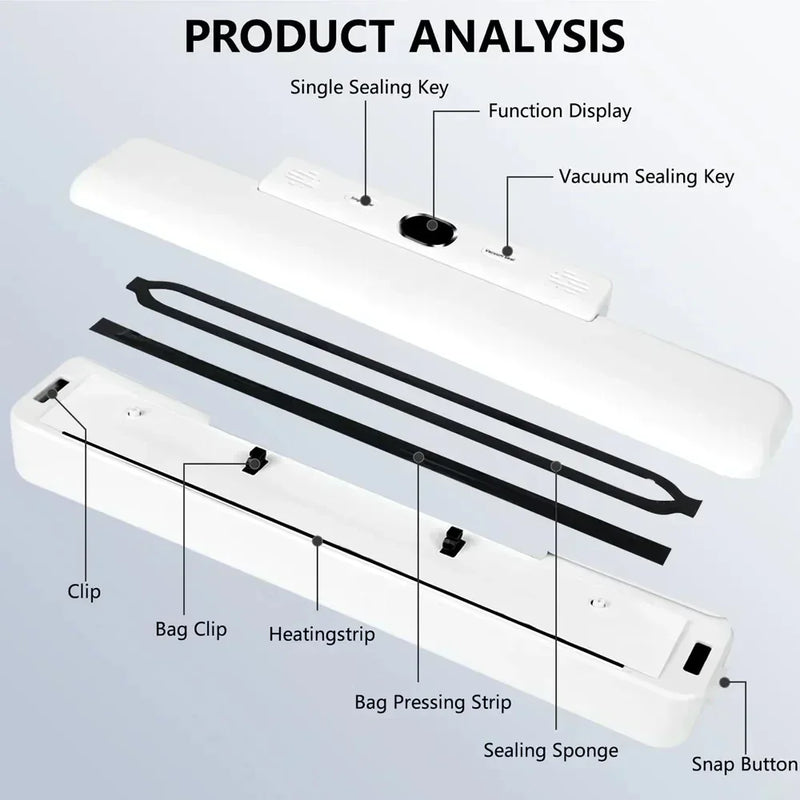 Automatic Vacuum Sealer Machine with Food Saver Bags for Food Storage