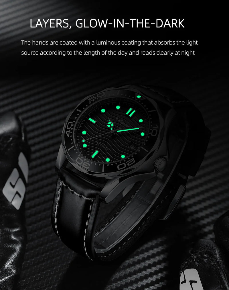 Stainless Steel Luminous Automatic Calendar Watch for Men