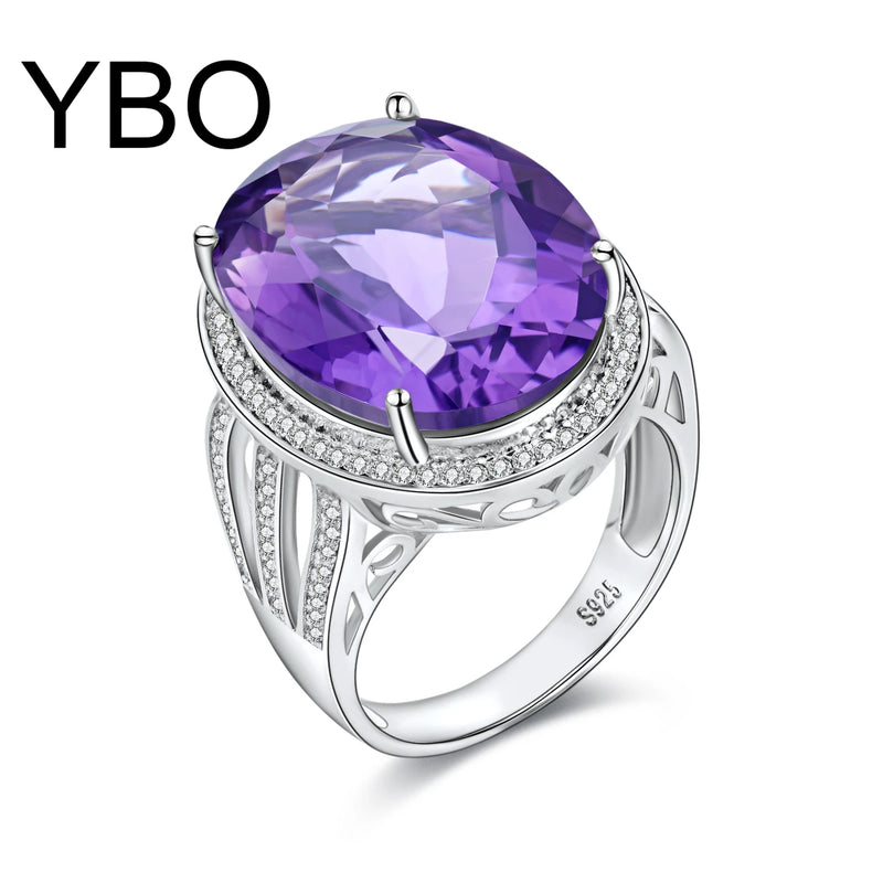 Sterling Silver Amethyst Engagement Ring for Women