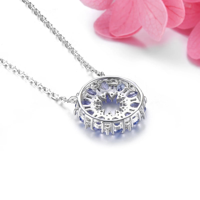 Sterling Silver 1.60 ctw Tanzanite Pendant for Women