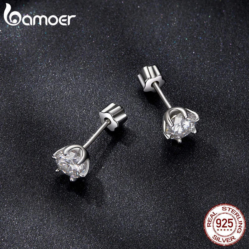 White Gold Plated Moissanite Studs, 0.50ctw for Women