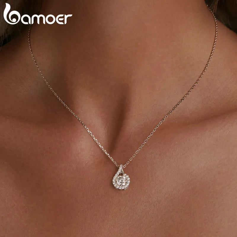 925 Sterling Silver Moissanite Dainty Necklace for Women