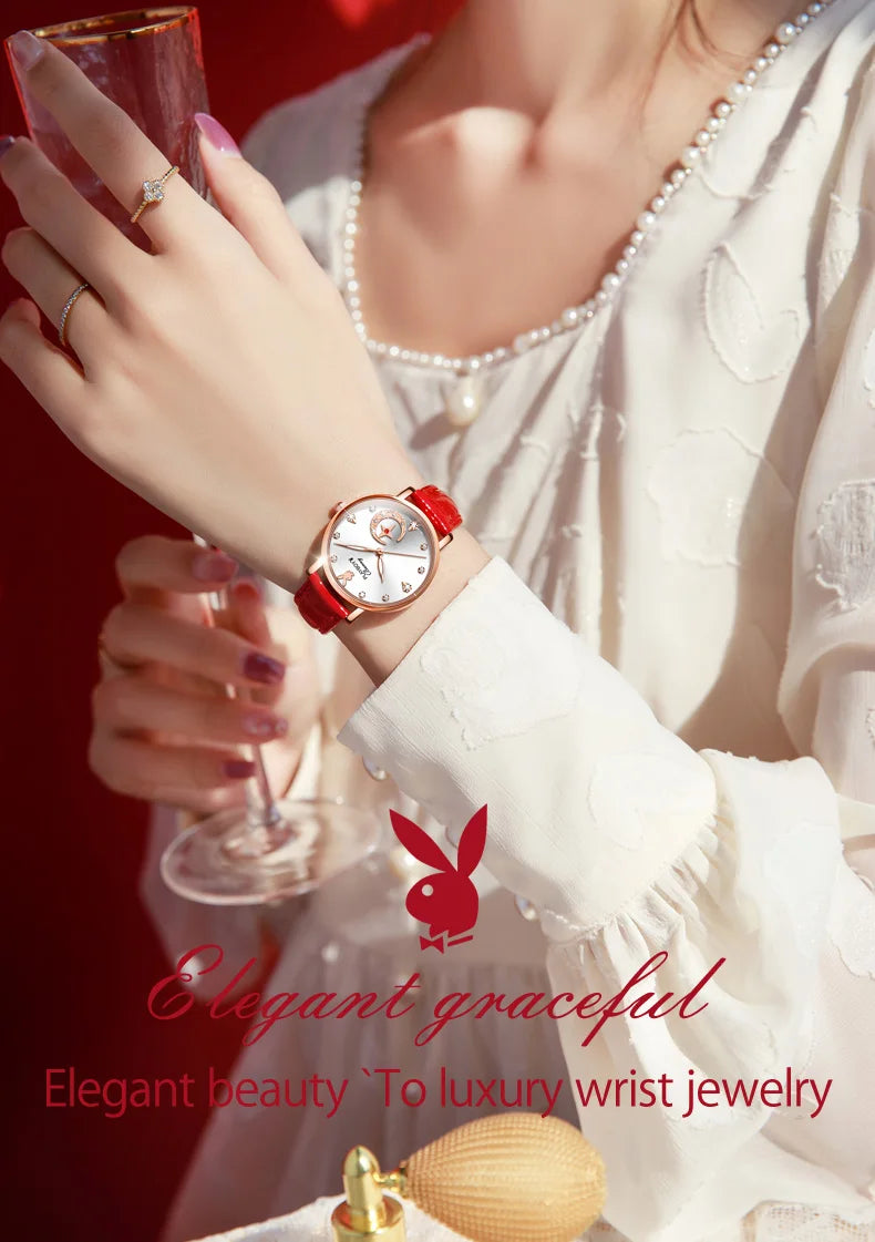 Luxury Leather Quartz Watch for Women