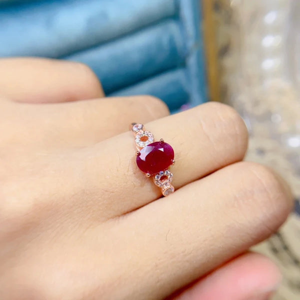 925 Sterling Silver Ruby Rings for Women