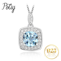 925 Sterling Silver Sky Blue Topaz Pendant for Women