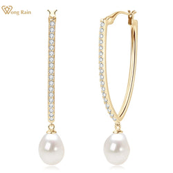 925 Sterling Silver Pearl Drop Earrings for Women.