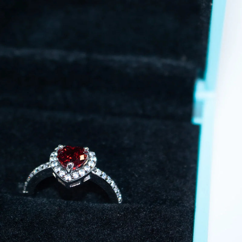 Silver 925 Garnet Ring for Women