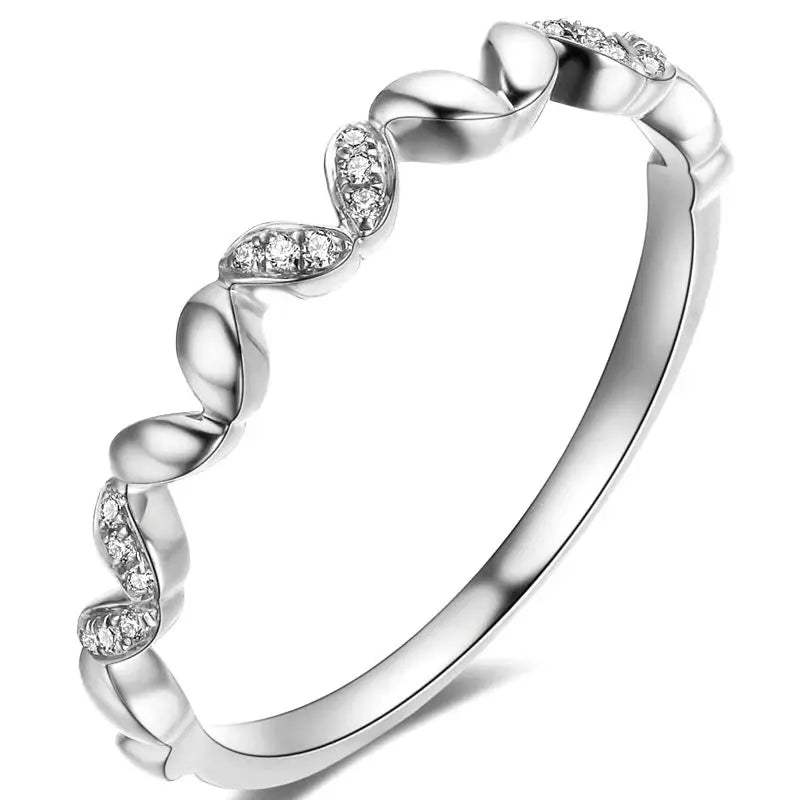 14k White Gold Natural Diamond Ring for Women