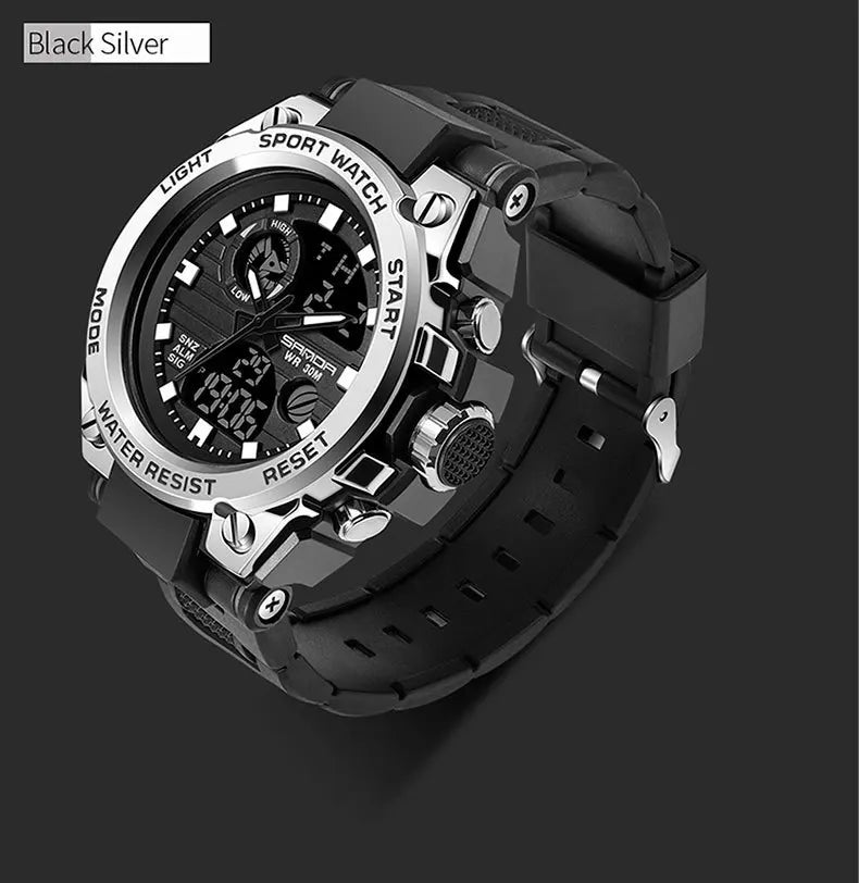 Stainless Steel Fashion Digital Watch with Backlit, Alarm, Stopwatch, and Timer for Men