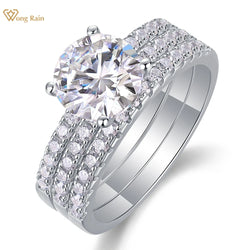 925 Sterling Silver, 8MM Round Cut Real Moissanite Diamond Engagement Ring with VVS1 D Color, 3EX External Cut for Women