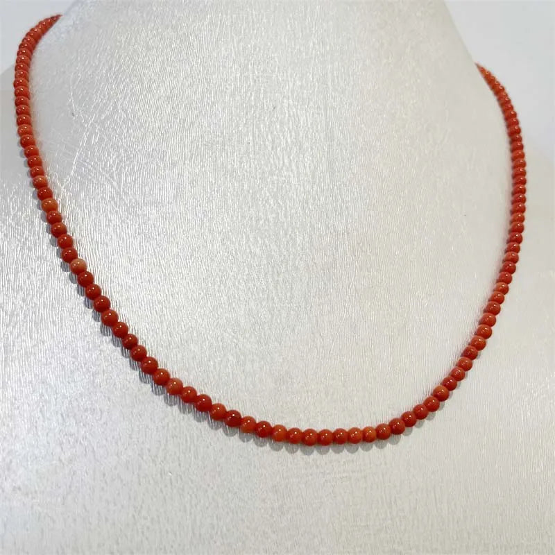 Sterling Silver 3 Carat Total Weight Orange Coral Pendant Necklace for Women