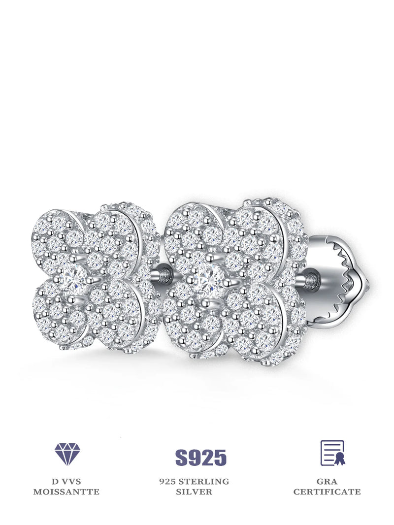 Sterling Silver Flower Stud Earrings