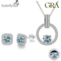 925 Sterling Silver Moissanite Bridal Jewelry Set for Women