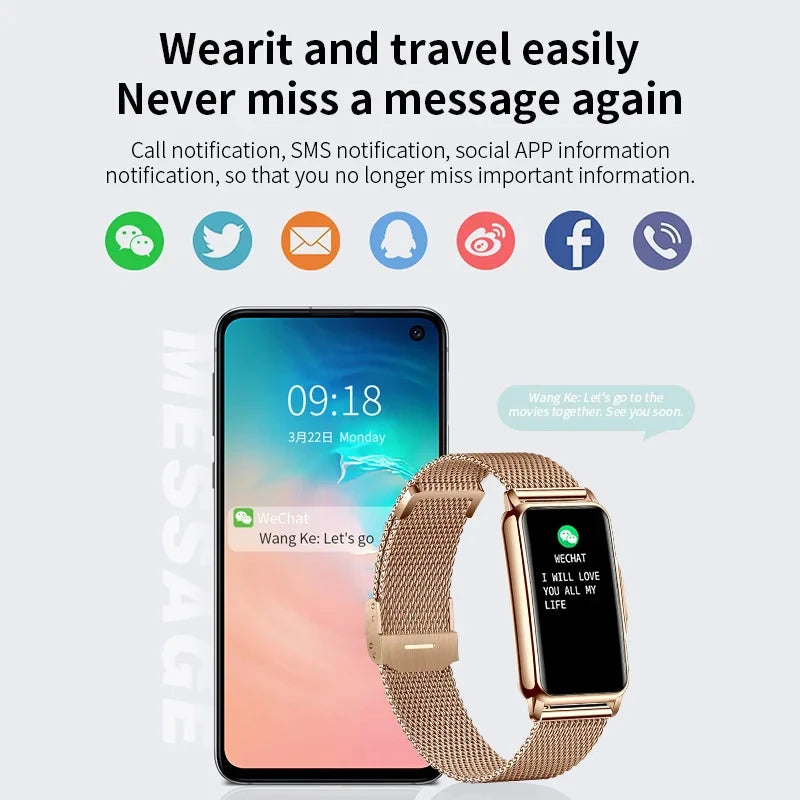 Smart Bracelet for Women & Men: Waterproof Heart Rate Blood Oxygen Monitoring Sport Smartwatch Watch