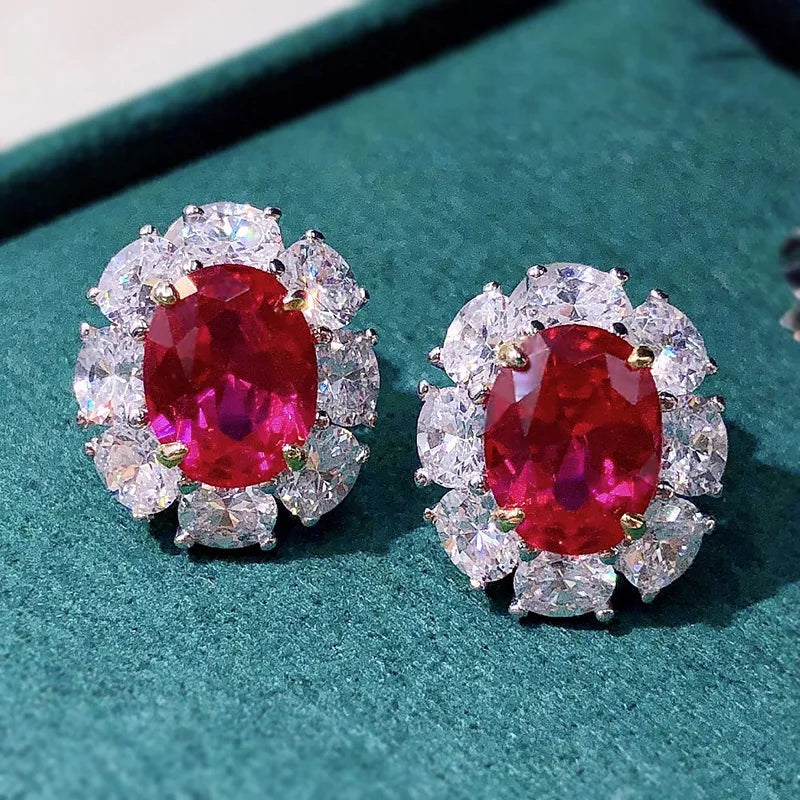 Sterling Silver Ruby Earrings (0.70ctw)