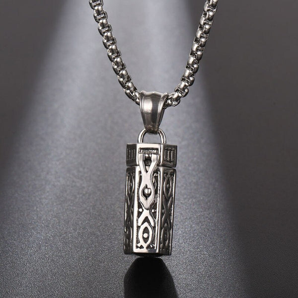 Stainless Steel Perfume Bottle Pendant Necklace for Men