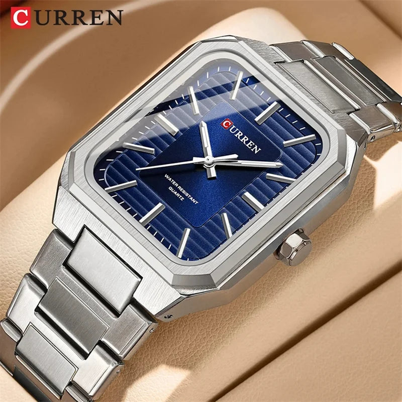 Stainless Steel Rectangle Sport Watch for Men