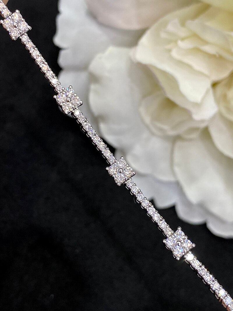 18K White Gold Diamond Bracelet for Women