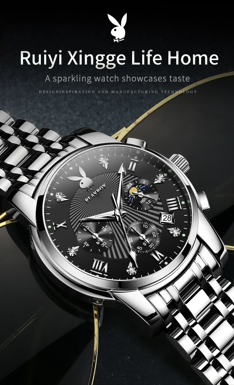 Stainless Steel Quartz Casual Watch for Men