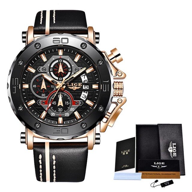 Stainless Steel Silicone Chronograph Date Luminous Watch for Men