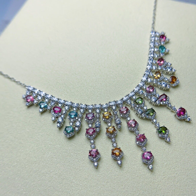 Sterling Silver Tourmaline Necklace for Women