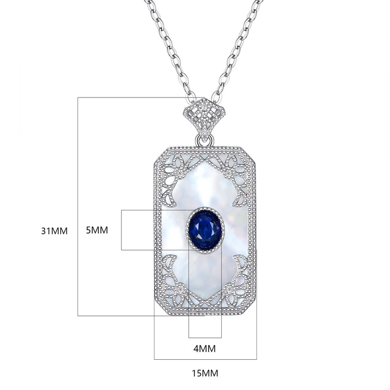 925 Sterling Silver Natural Sapphire Pendant Necklace for Women sagt das Model.