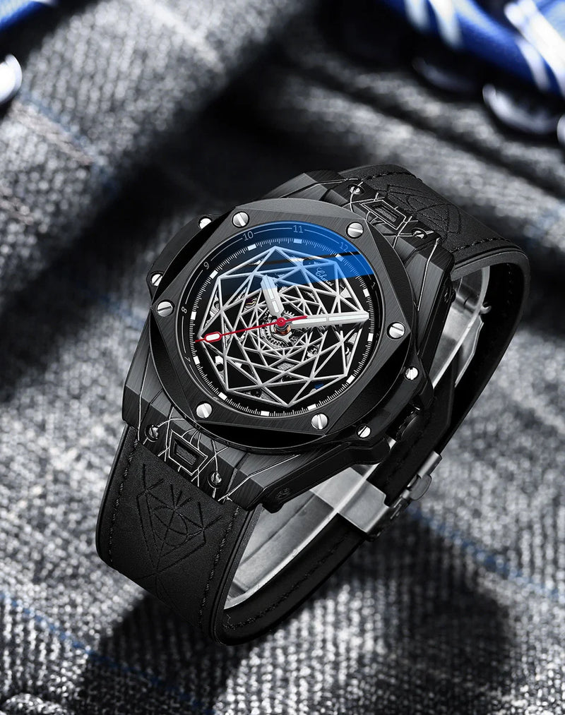 Stainless Steel Skeleton Automatic Men's Watch