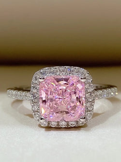 925 Silver Princess Square Diamond Ring