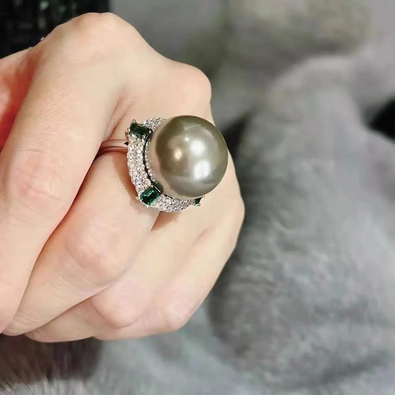 925 Sterling Silver Round Pearl Ring for Women