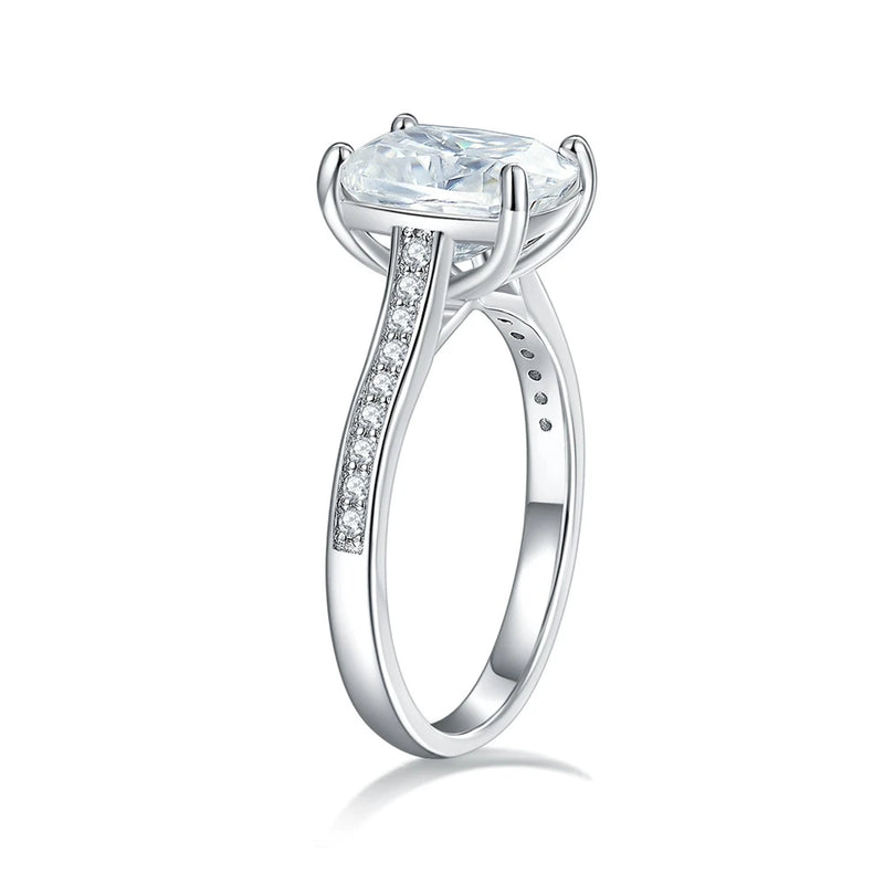 925 Sterling Silver Moissanite Wedding Engagement Ring for Women