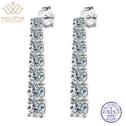 925 Sterling Silver Moissanite Diamonds Drop Dangle Earrings