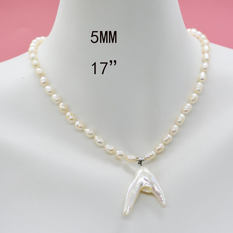 Sterling Silver Natural Pearl & Semi-Precious Stone Necklace for Women