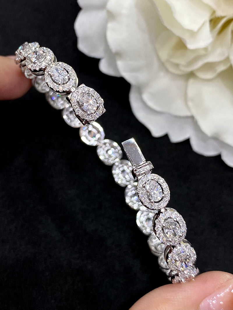 18K White Gold Diamond Bracelet for Women