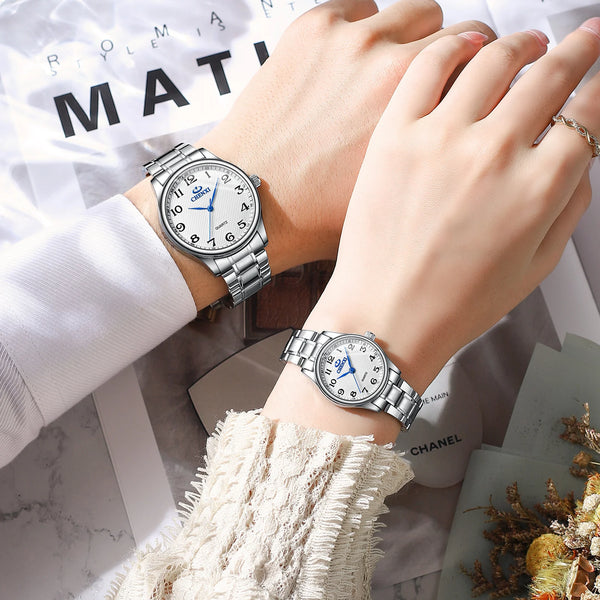 Steel Quartz Casual Watch for Couple