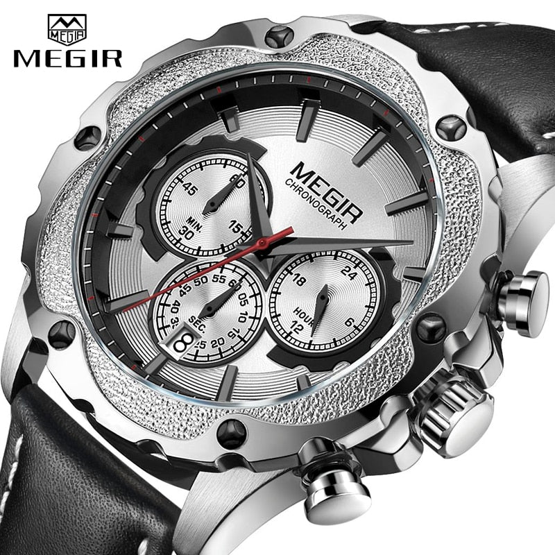 Stainless Steel Chronograph Sport Watch with Luminous and Waterproof Features for Men